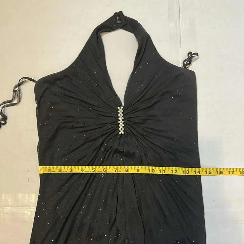 Vintage Jump apparel Elegant Black Halter Evening Dress size 9/10